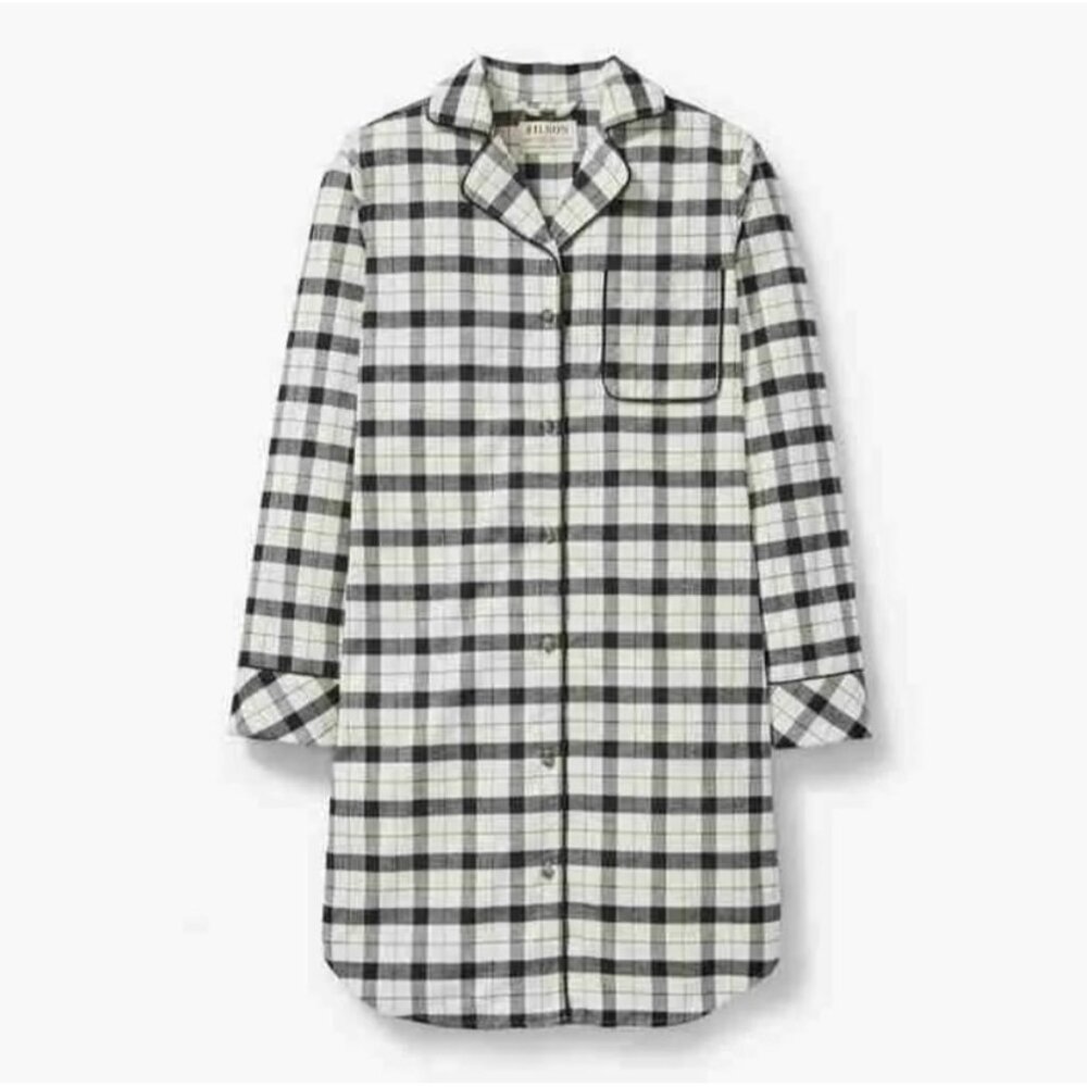 Filson Black and White Plaid Nightshirt
